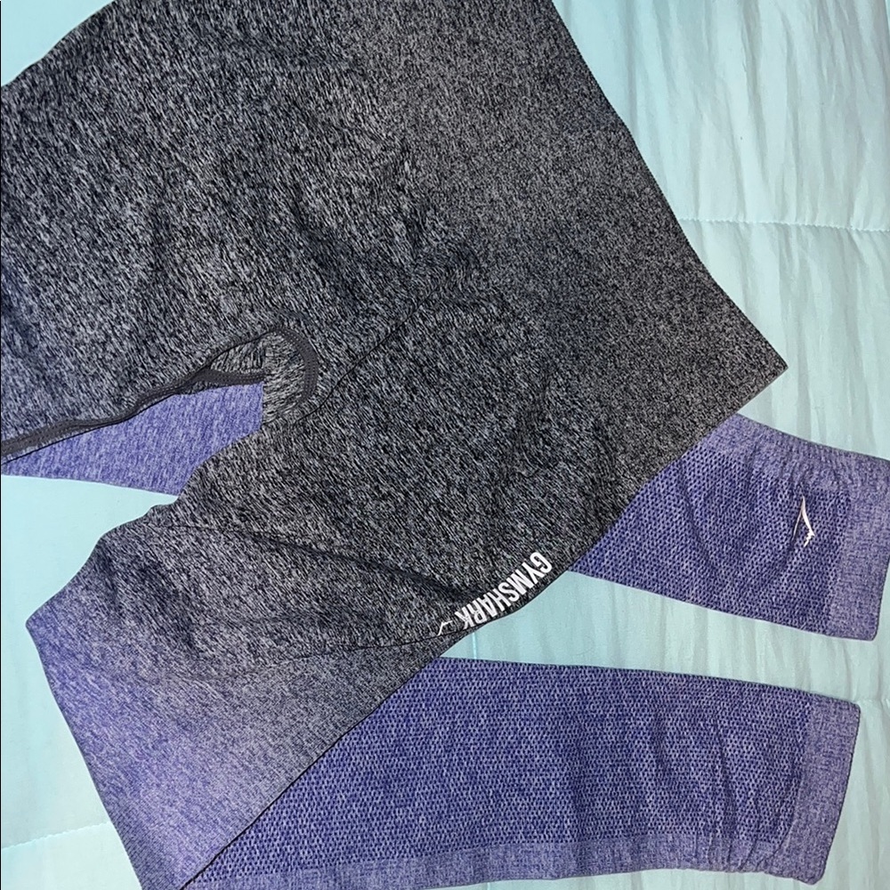 Gymshark Gray and Purple Ombré Leggings